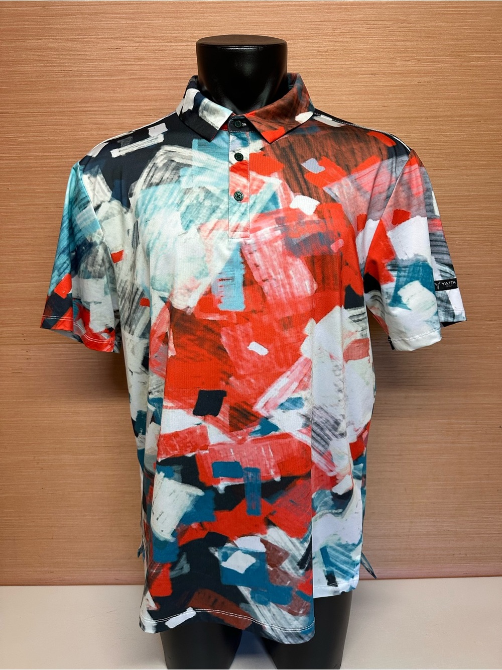 Yatta Golf Geometric Multicolor Short Sleeve Polo Shirt Men's Size X-Large
